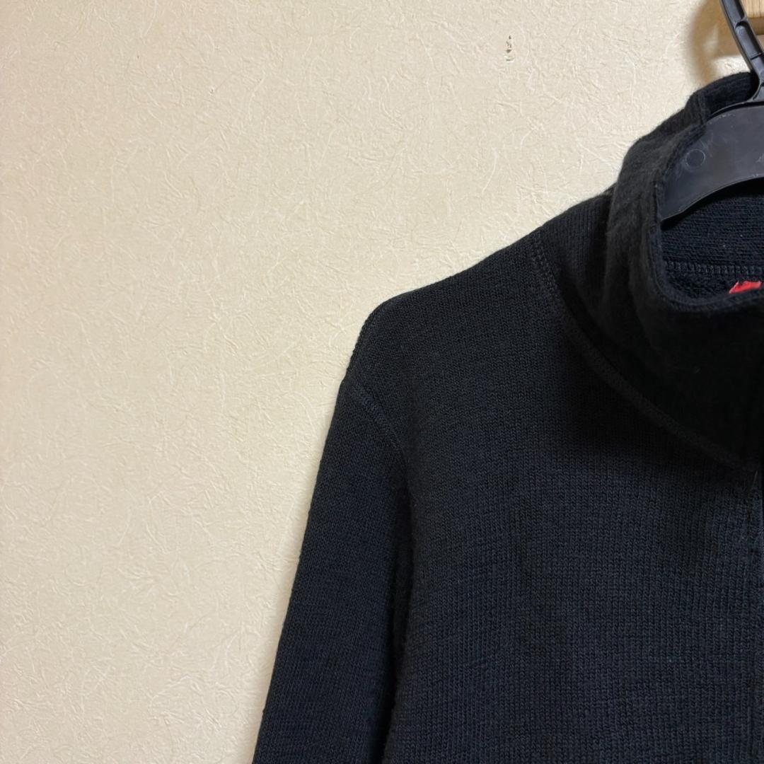 WOOLPOWER フルジップ ニットジャケット ブラック Mサイズ