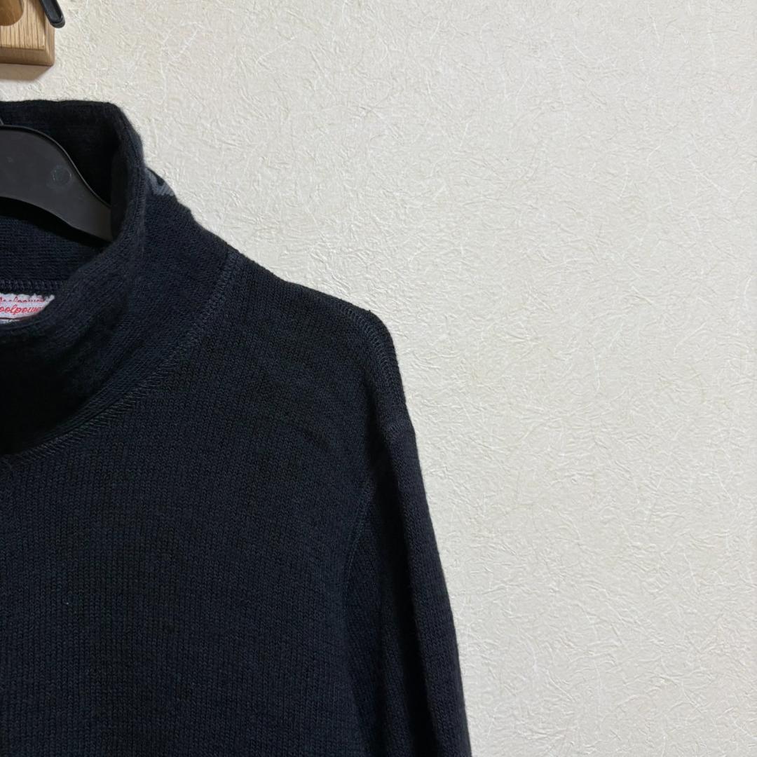 WOOLPOWER フルジップ ニットジャケット ブラック Mサイズ