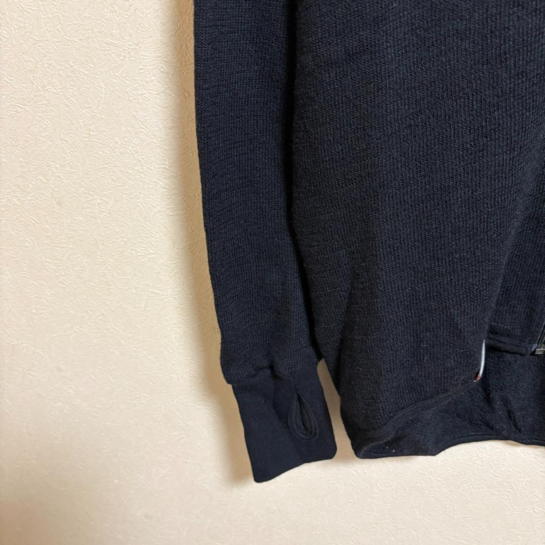WOOLPOWER フルジップ ニットジャケット ブラック Mサイズ