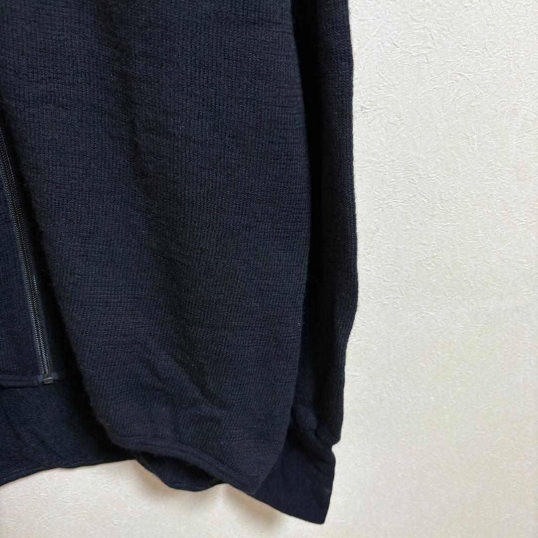WOOLPOWER フルジップ ニットジャケット ブラック Mサイズ