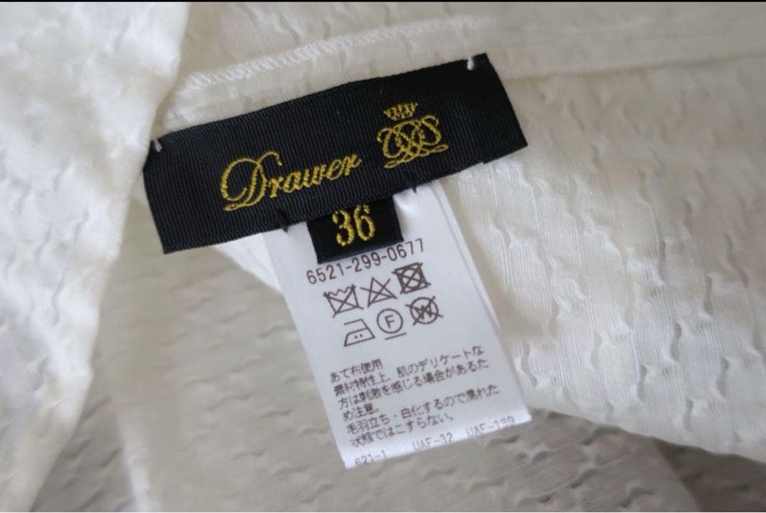 Drawer ふんわり半袖シャツ 36 ホワイト