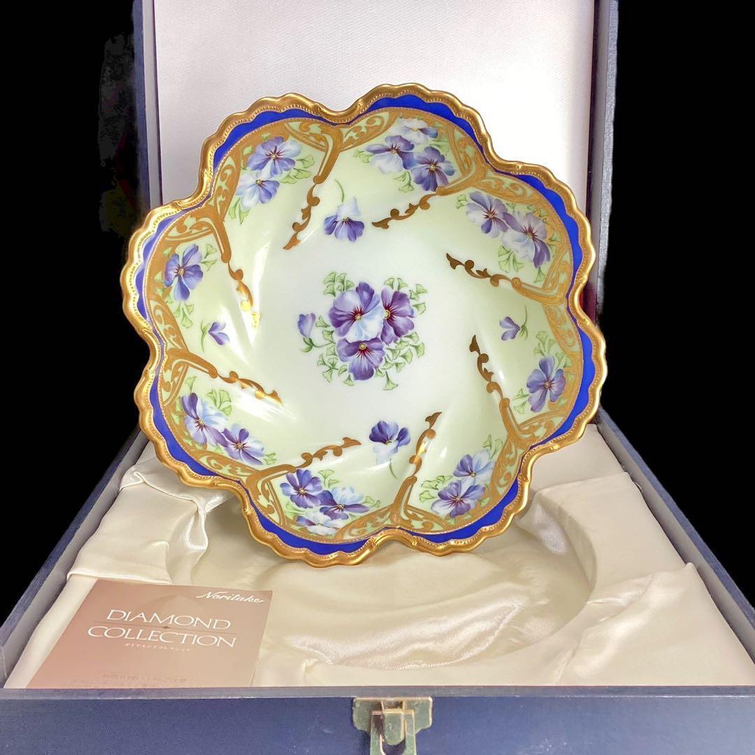 美品【超希少】ノリタケ ダイヤモンドコレクション ボウル ハンドペイント 花柄