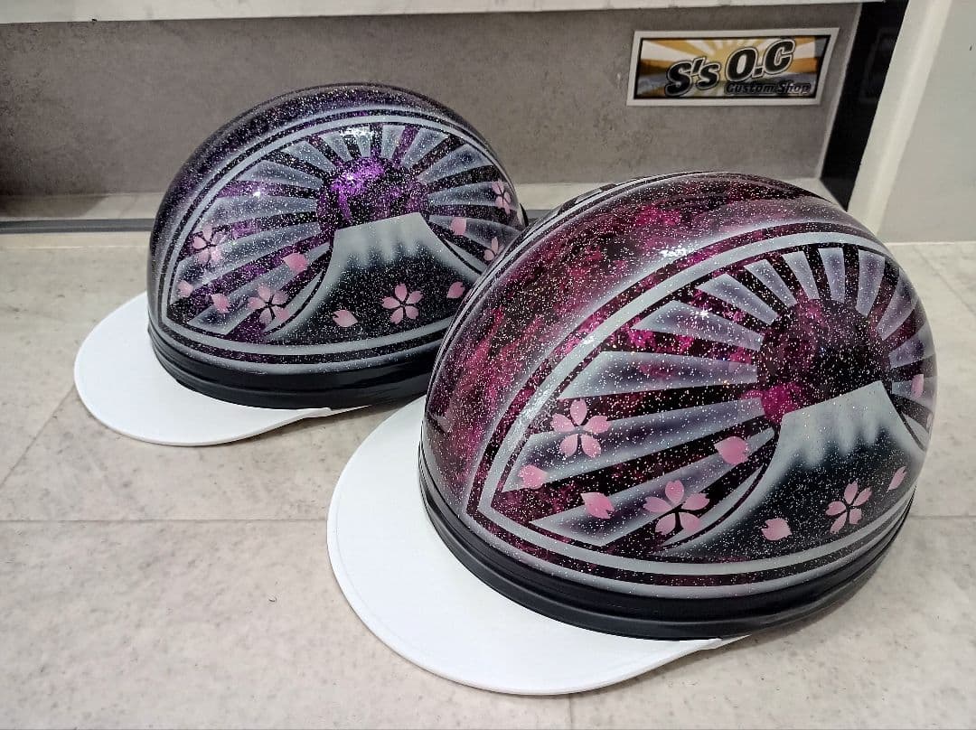 カスタムコルク半　Candyパープルラップ＆ピンクラップ　七色ラメ　セット