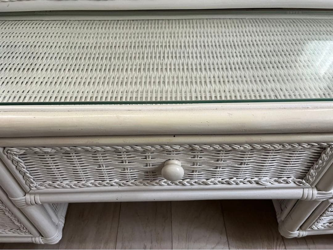 ヴィンテージ　ホワイトラタン　ドレッサー　アンティーク　ビンテージ　希少