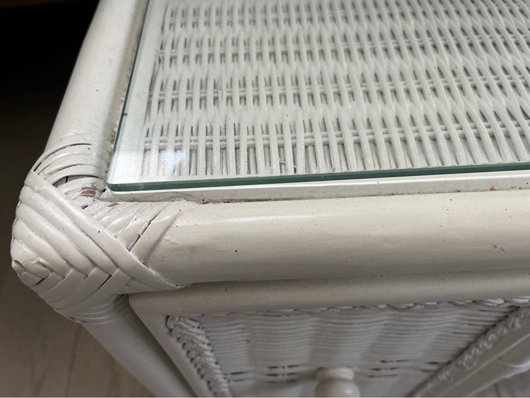 ヴィンテージ　ホワイトラタン　ドレッサー　アンティーク　ビンテージ　希少