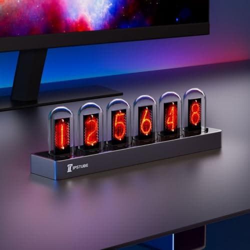 Nixie tube clock,ニキシー管クロック、デジタル写真アップロードp