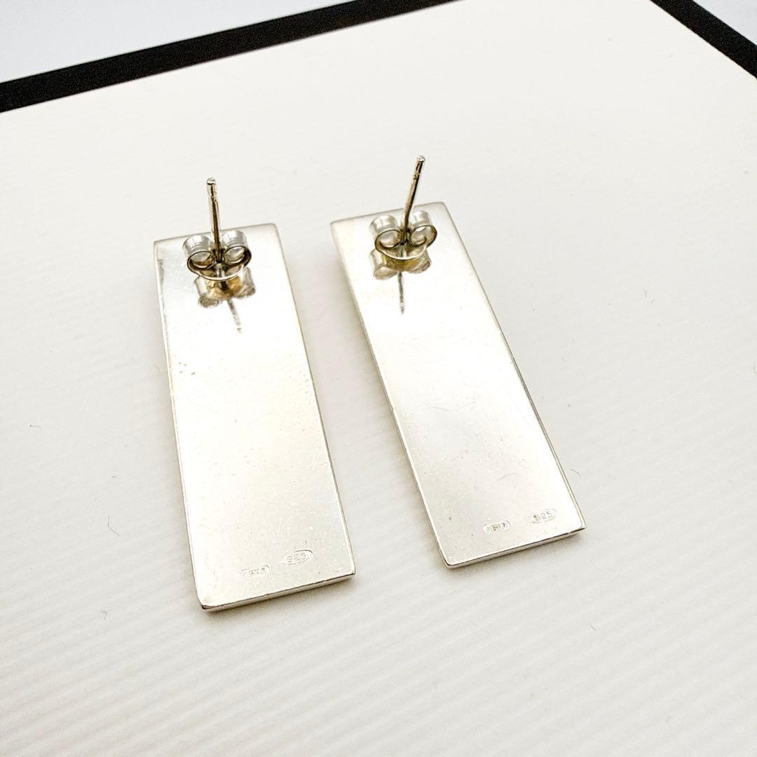 2923-2 人気✨GUCCI ピアス　プレート　シルバー925