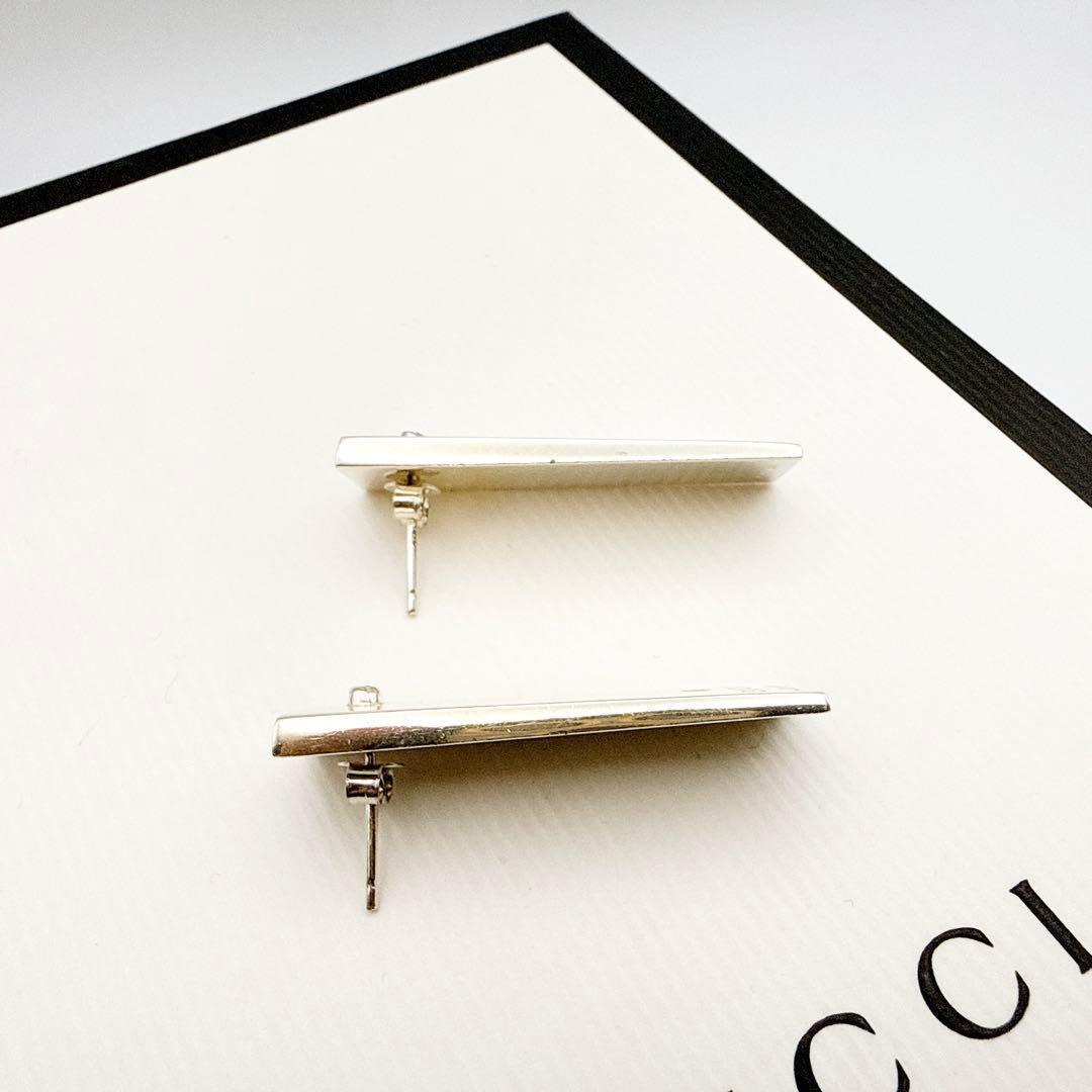 2923-2 人気✨GUCCI ピアス　プレート　シルバー925