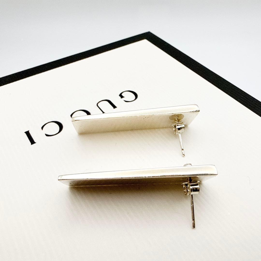 2923-2 人気✨GUCCI ピアス　プレート　シルバー925