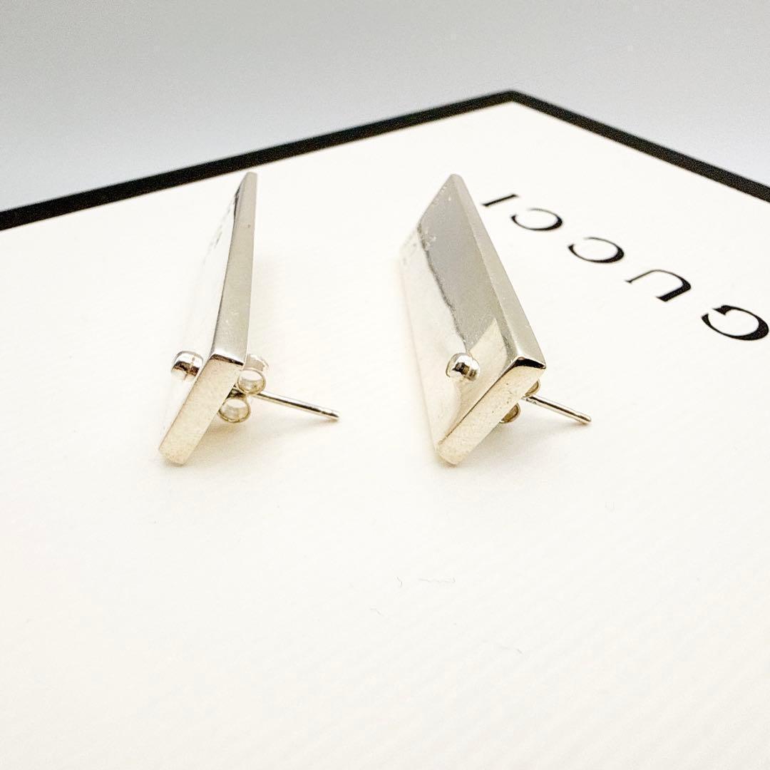 2923-2 人気✨GUCCI ピアス　プレート　シルバー925