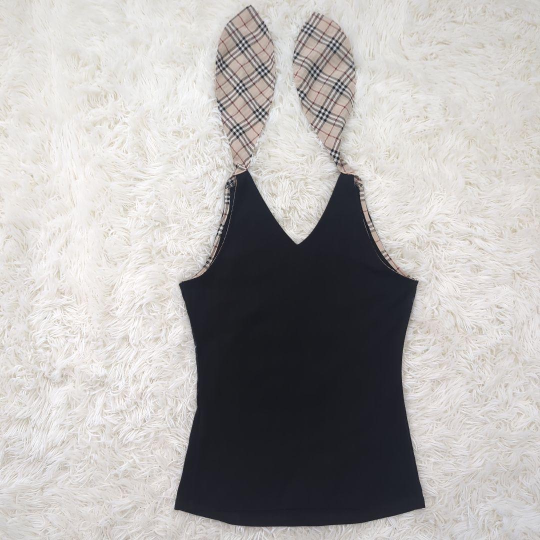 BURBERRY 　リボン　ホルターネック　タンクトップ　ノバチェック　ロゴ　M