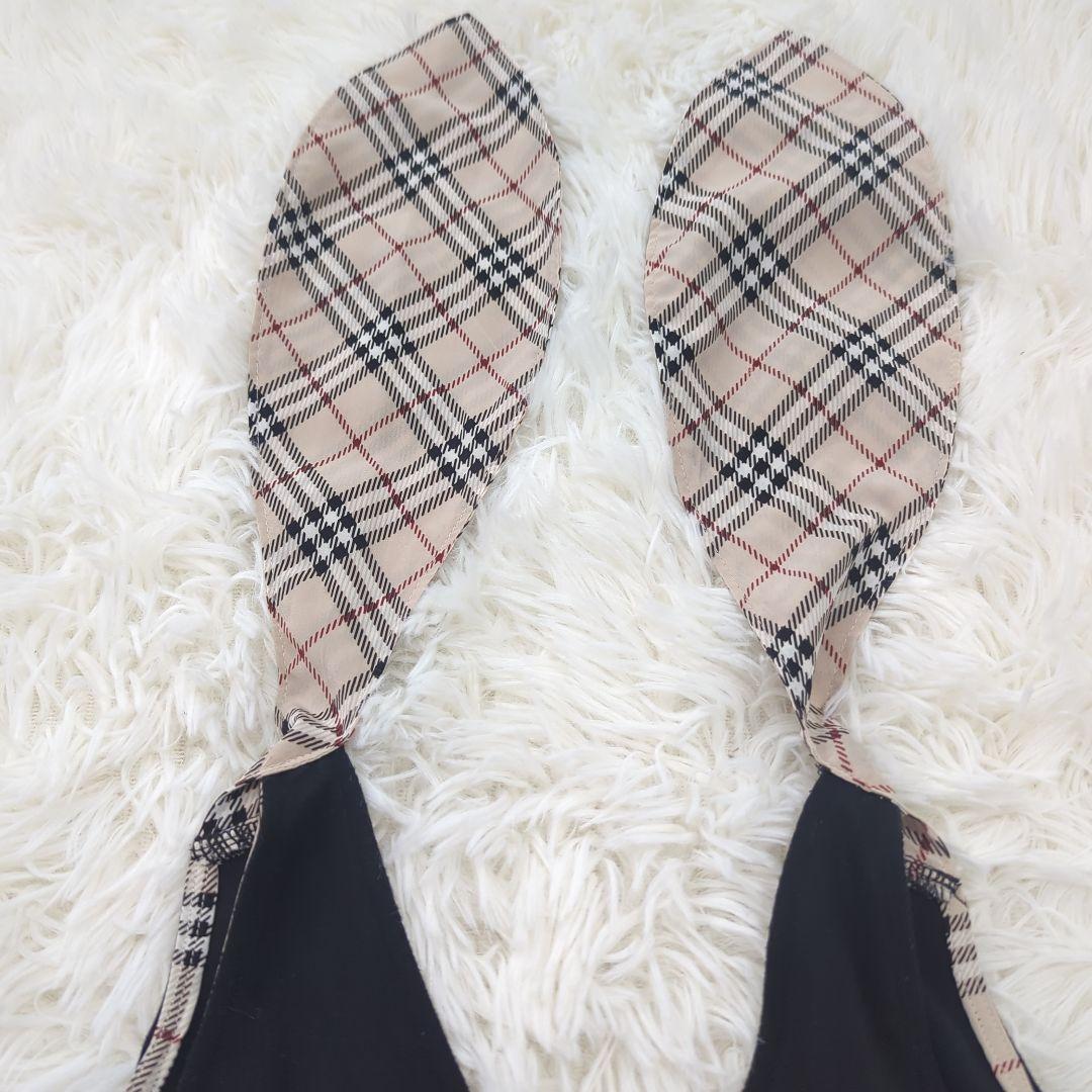 BURBERRY 　リボン　ホルターネック　タンクトップ　ノバチェック　ロゴ　M