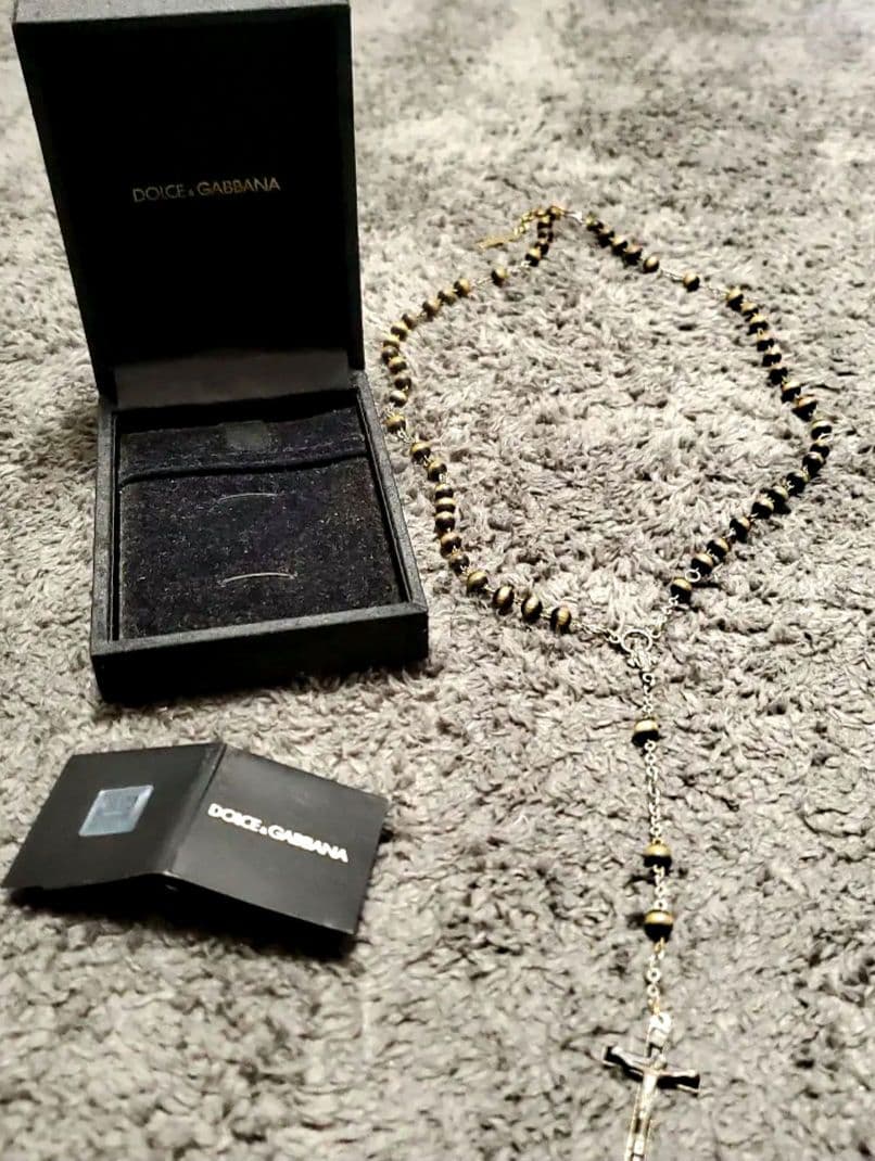 【木村拓哉さん着用】Dolce&Gabbana ロザリオネックレス黒 ドルガバ