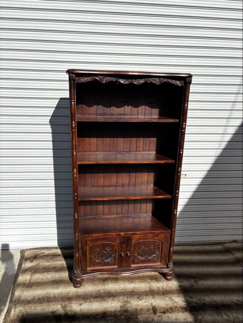 ロココ調 アンティーク家具 オープンブックケース キャビネット本棚 飾り棚