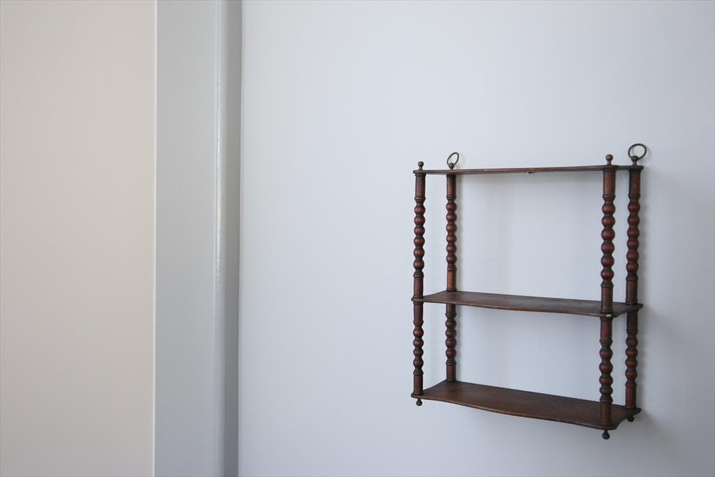 フランスアンティーク木製ウォールシェルフ/壁掛けラック/飾り棚(90-18)