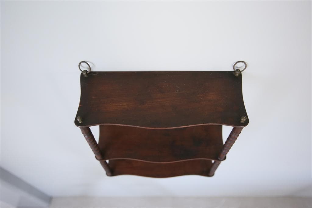 フランスアンティーク木製ウォールシェルフ/壁掛けラック/飾り棚(90-18)