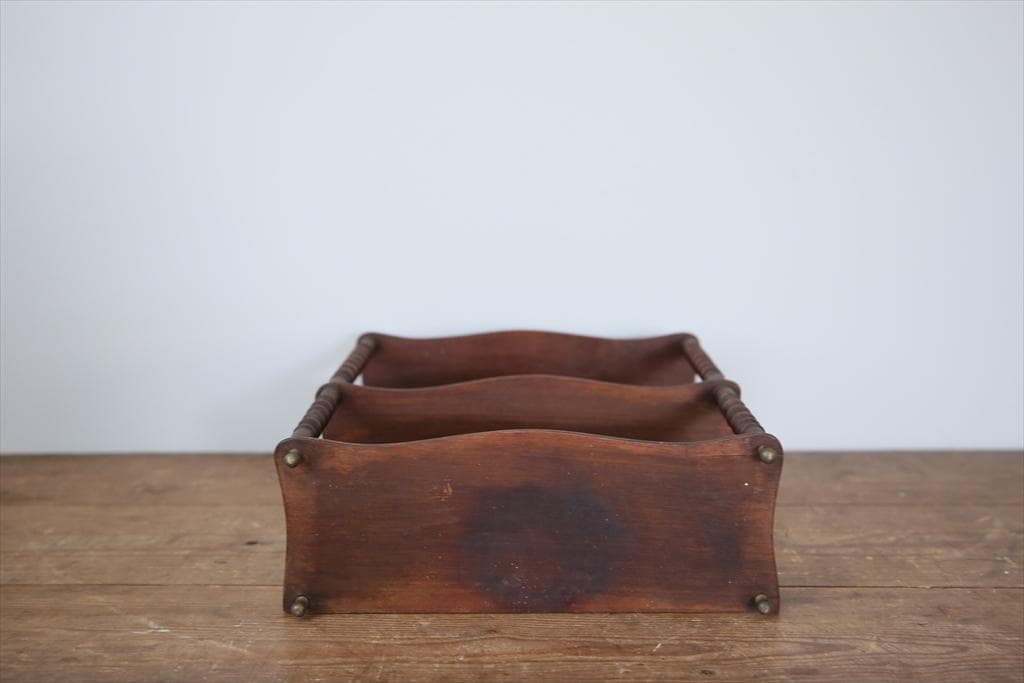 フランスアンティーク木製ウォールシェルフ/壁掛けラック/飾り棚(90-18)