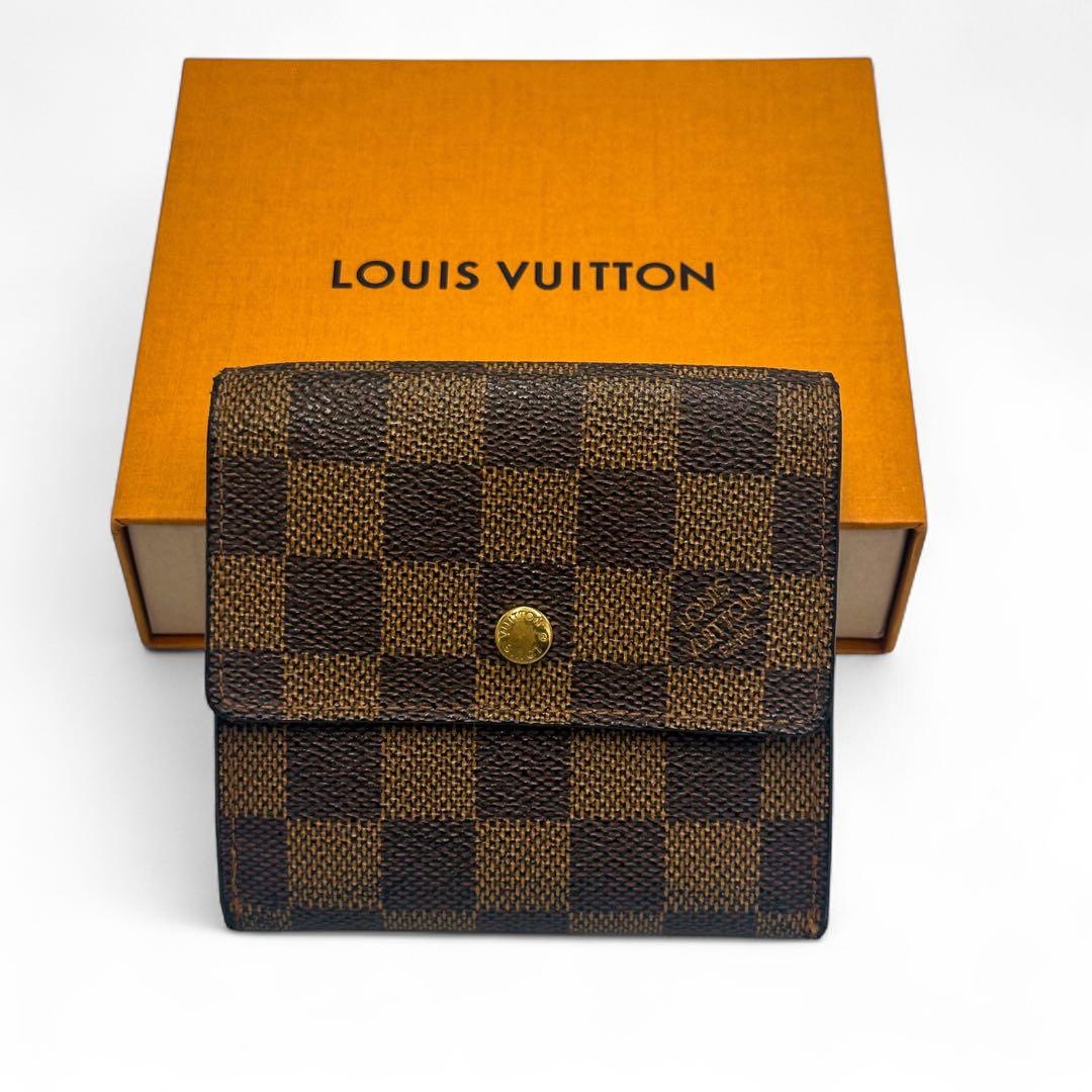 【美品】ルイヴィトン Wホック財布 ダミエ 3つ折財布 SD1010