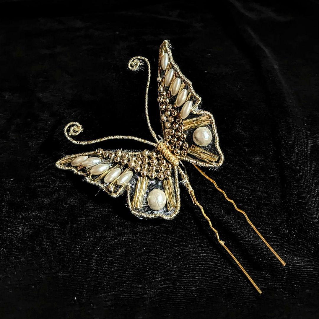 つまみ細工 髪飾り 蝶々 成人式 卒業式 結婚式 七五三