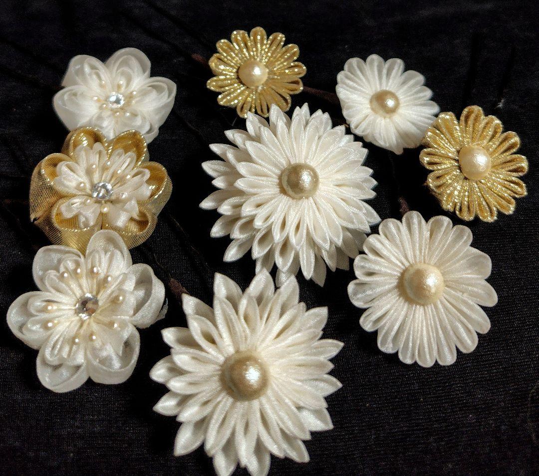 つまみ細工 髪飾り 蝶々 成人式 卒業式 結婚式 七五三