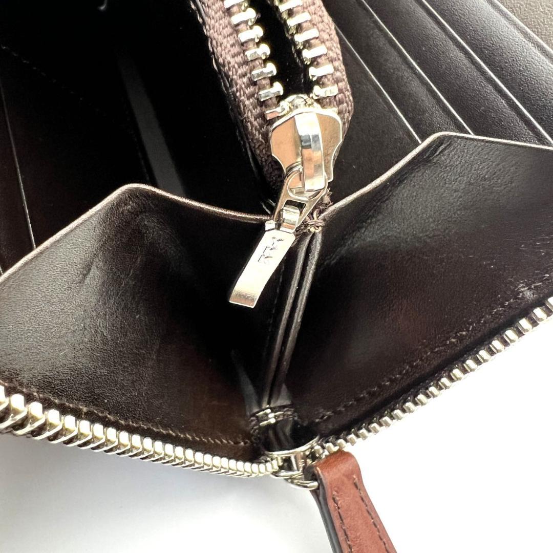 未使用品箱付 プレリー☆メンズ ジッピーウォレット 長財布 コードバン 本革 茶