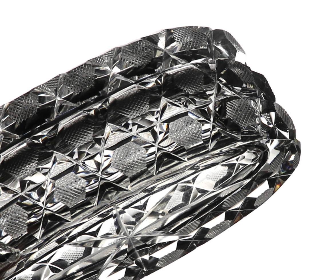 オールド・バカラ 珍品オーバル型切子蓋物 ダイヤモンドカット×格子柄 ディアマン