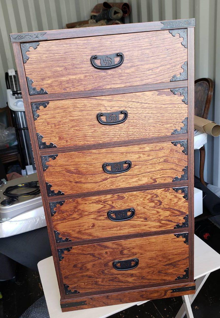 アンティーク調　時代風家具　5段収納家具　小引き出し　箪笥