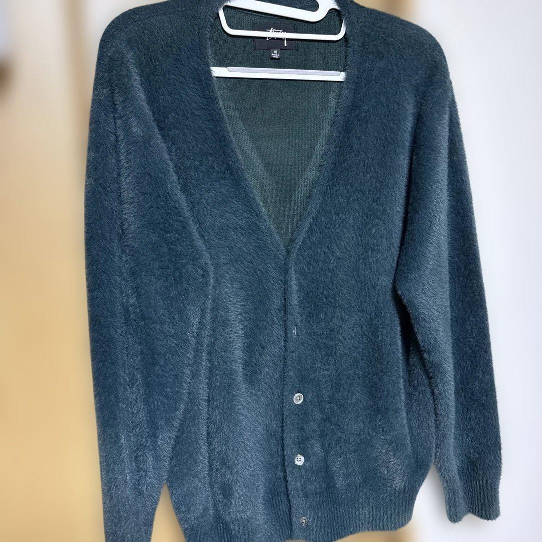 かしおれ　stussy シャギーカーディガン