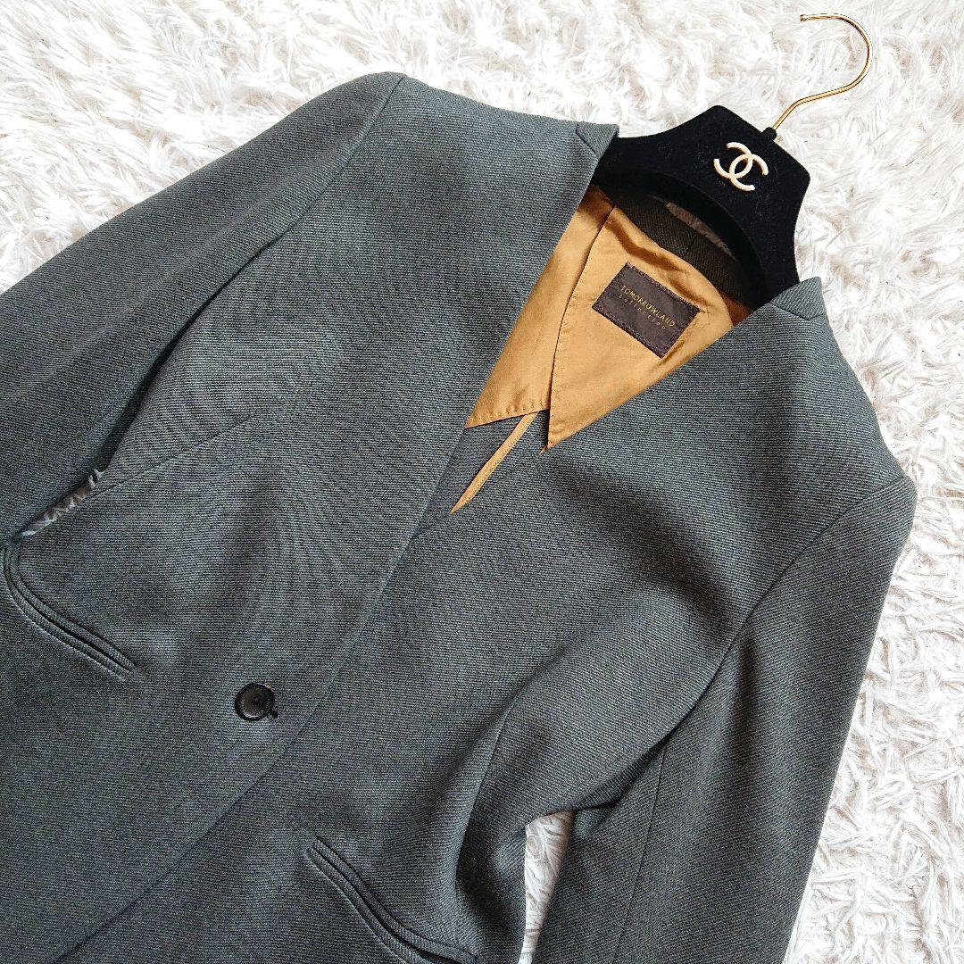 トゥモローランド コレクション ノーカラー パンツスーツ セットアップ レーヨン