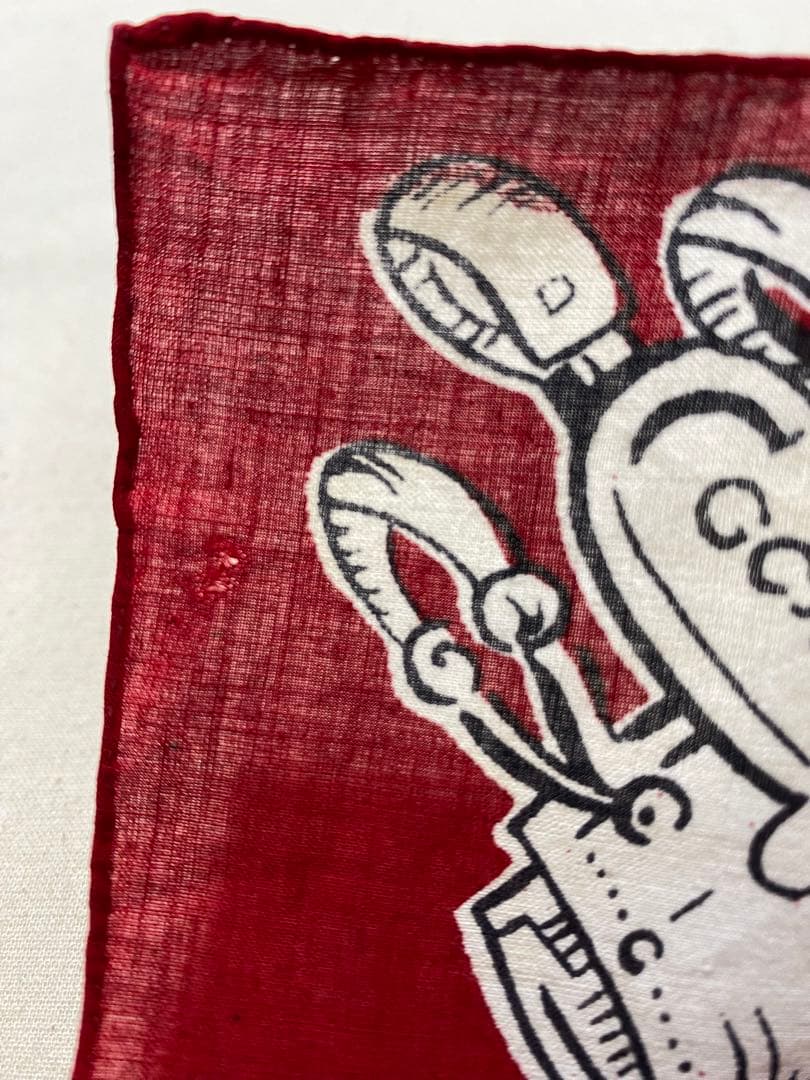 激レア 大判 ウエスタン柄 レッド ビンテージバンダナ 【M470】