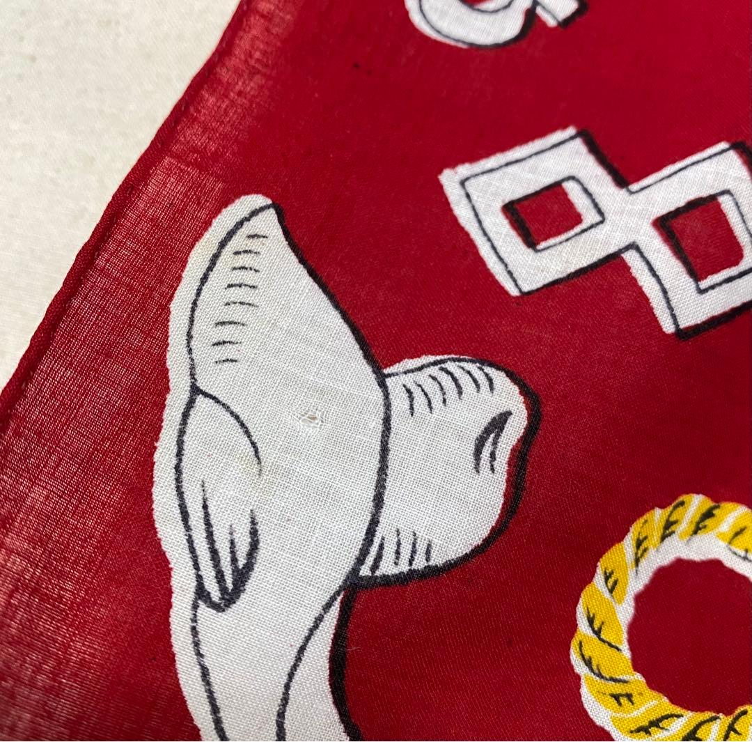 激レア 大判 ウエスタン柄 レッド ビンテージバンダナ 【M470】