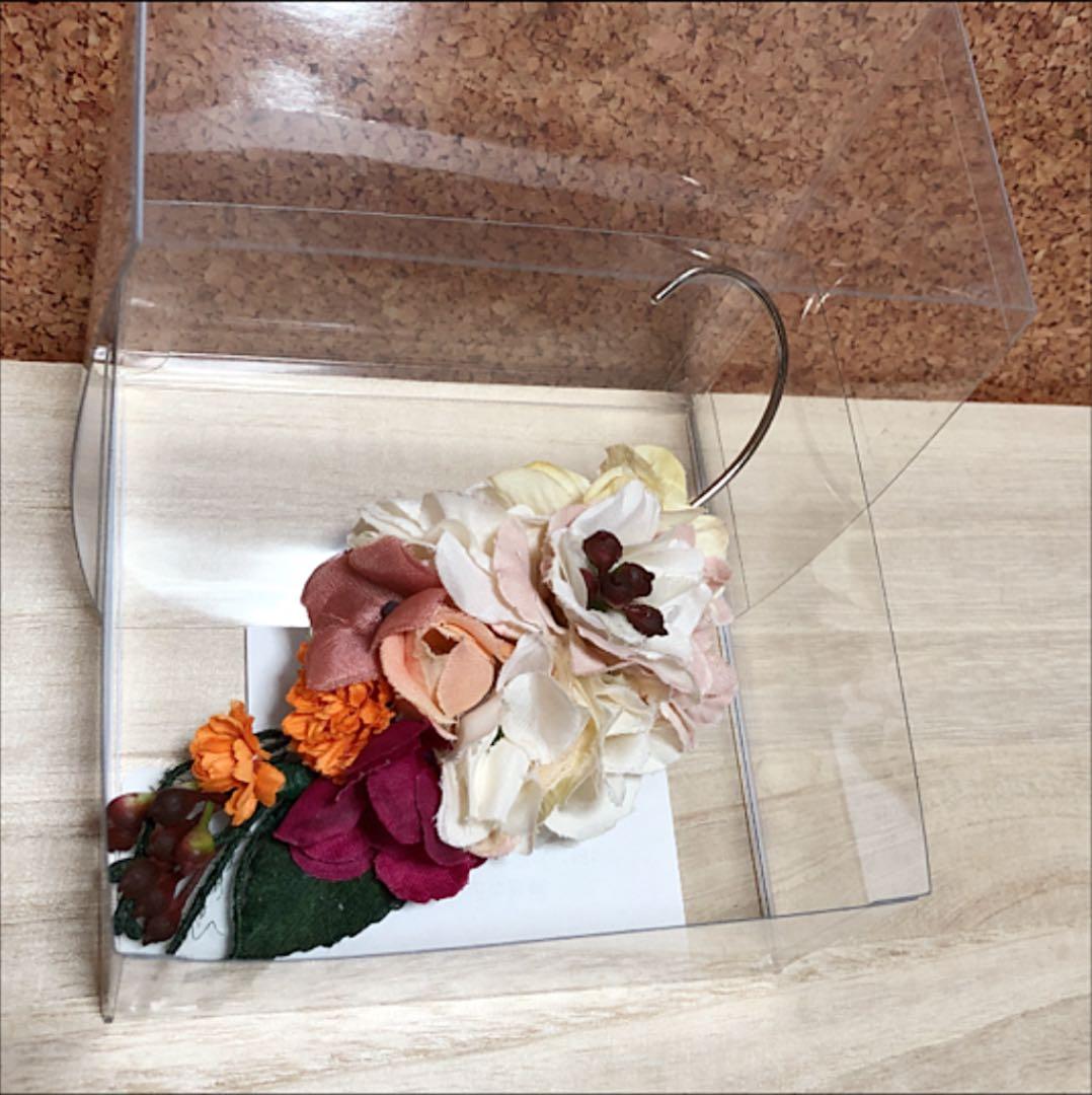 ハンドメイド★紅白華のイヤーカフ★シルバー金具タイプ★左耳用★ドレス★結婚式にも