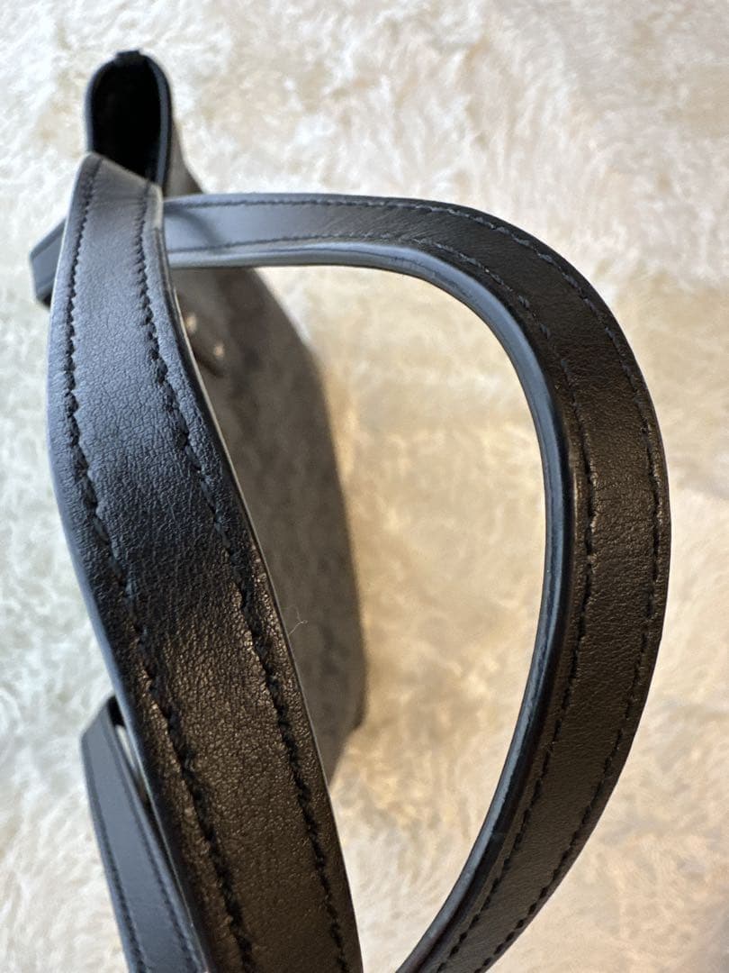 美品 コーチ トートバッグ シグネチャー ブラック PVC A4可