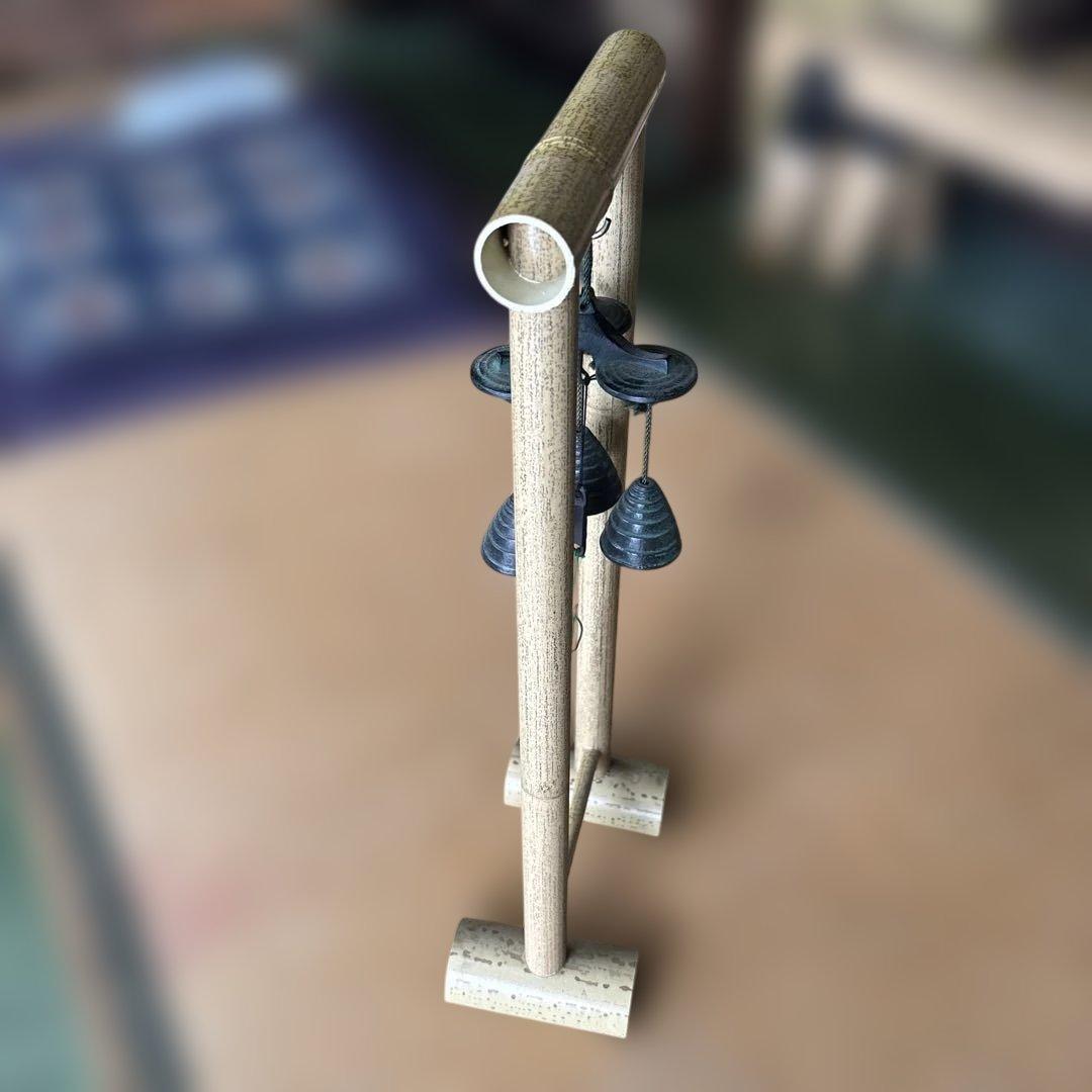 三重奏風鈴　人工竹風鈴スタンド付き