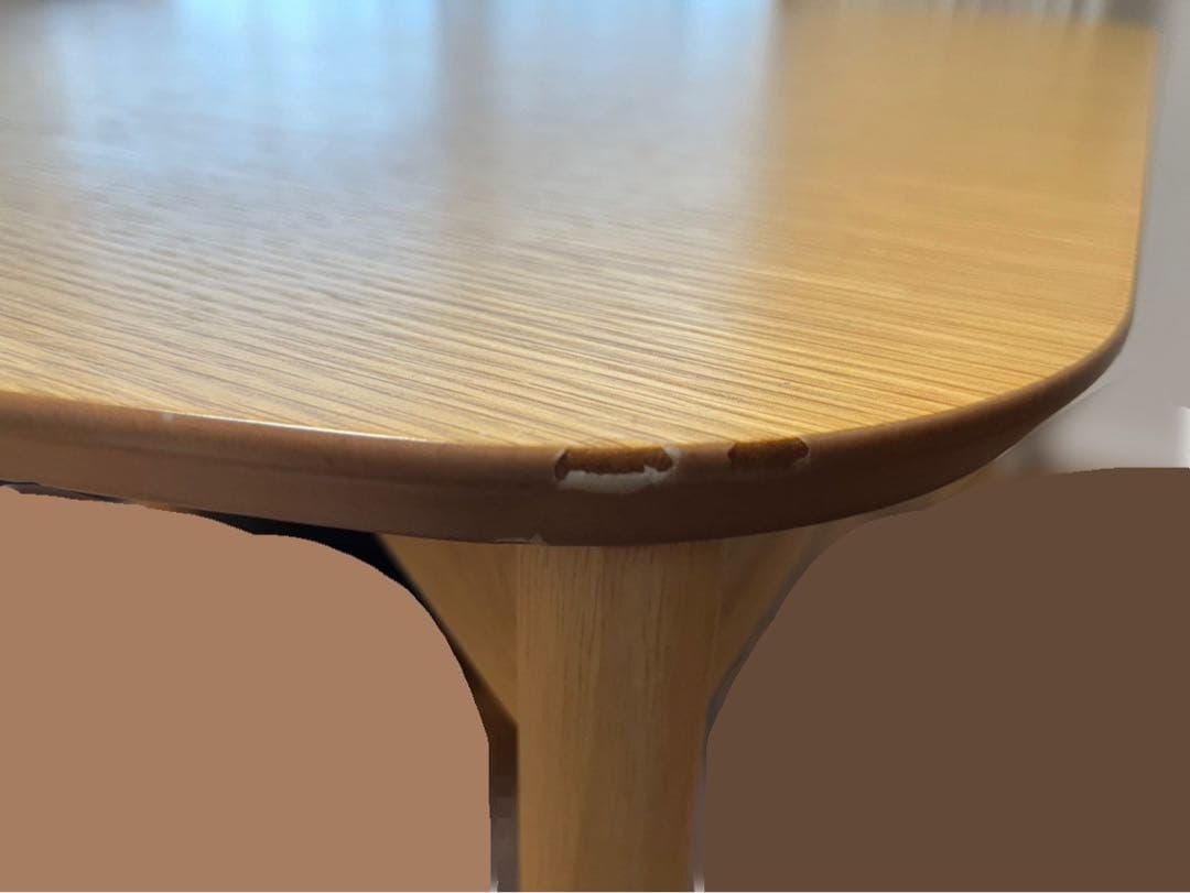 ダイニングテーブル　半円　楕円　3本脚