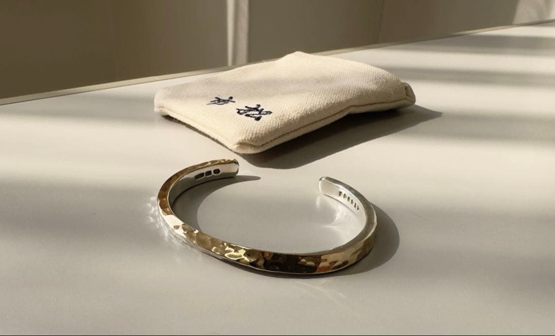 市松 K14 × silver925 スパイラルバングル