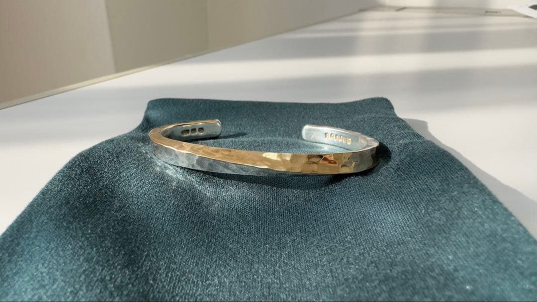 市松 K14 × silver925 スパイラルバングル