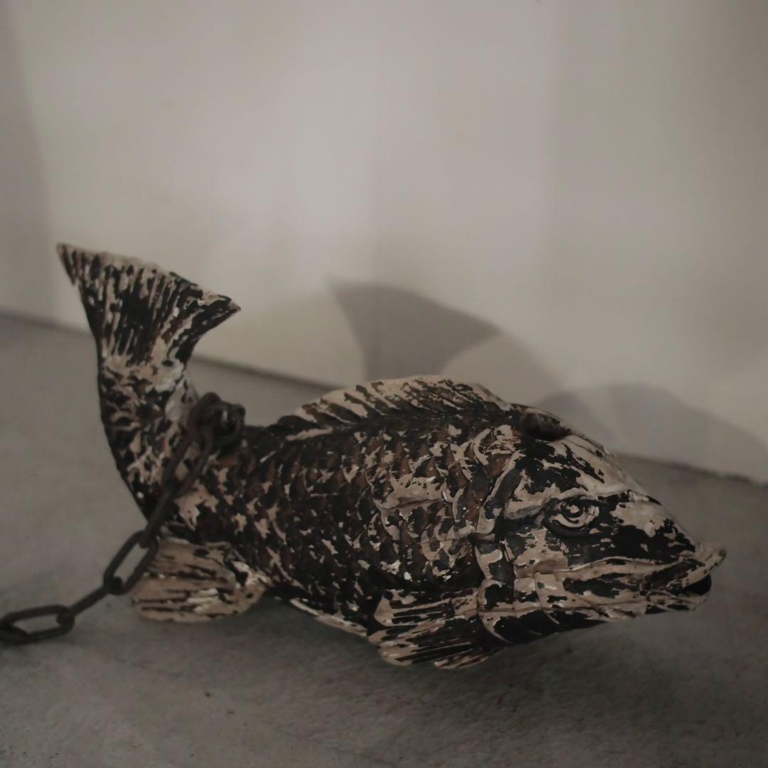 魚　木製　オブジェ　人形　置物　アート　古家具　古道具　アンティーク　昭和レトロ