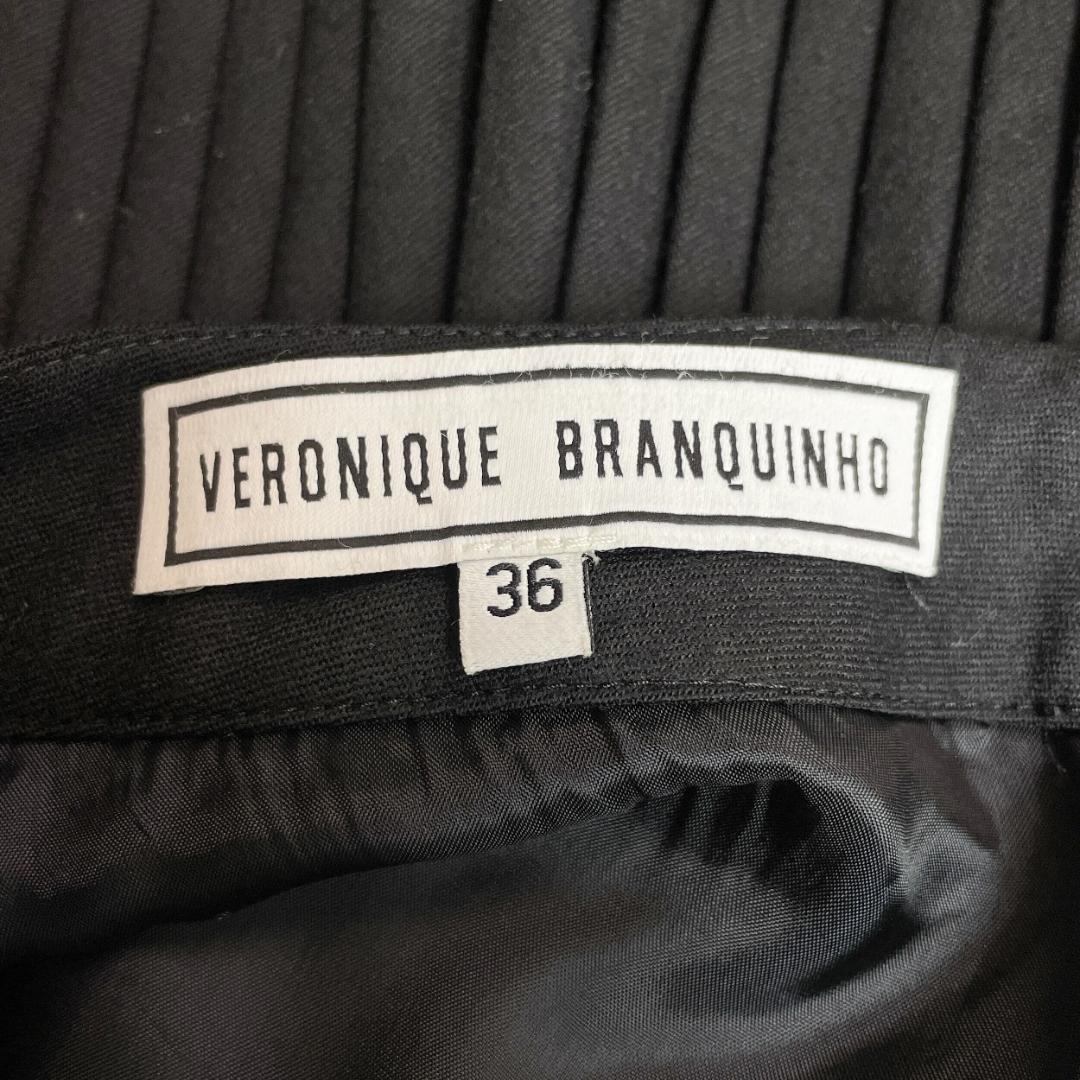 VERONIQUE BRANQUINHO 切り替え プリーツ スカート ウール