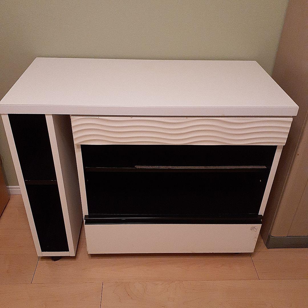 モダン食器棚 ホワイト/ブラック