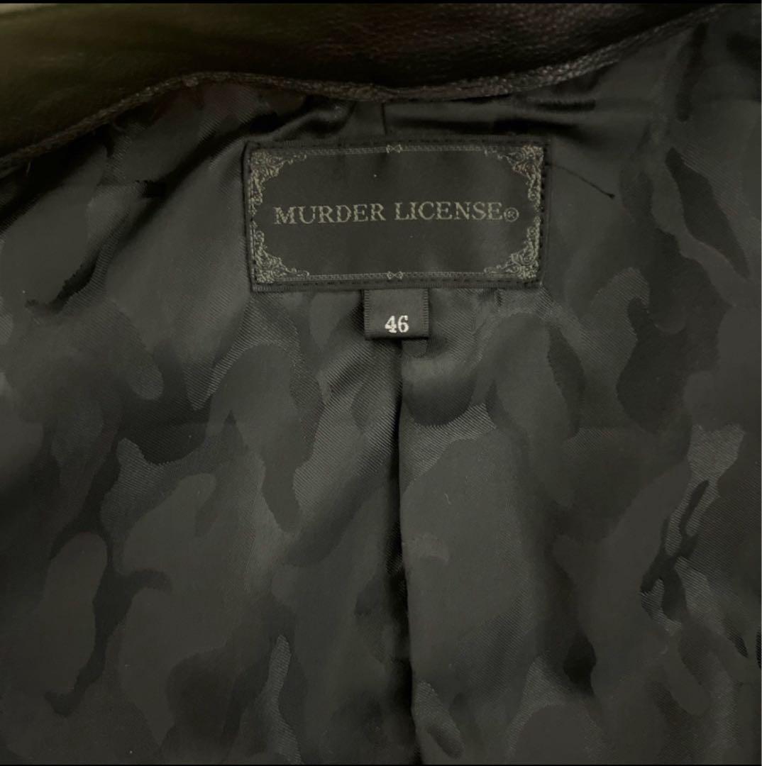 MURDER LICENSE シングルライダースジャケット 46 ブラック