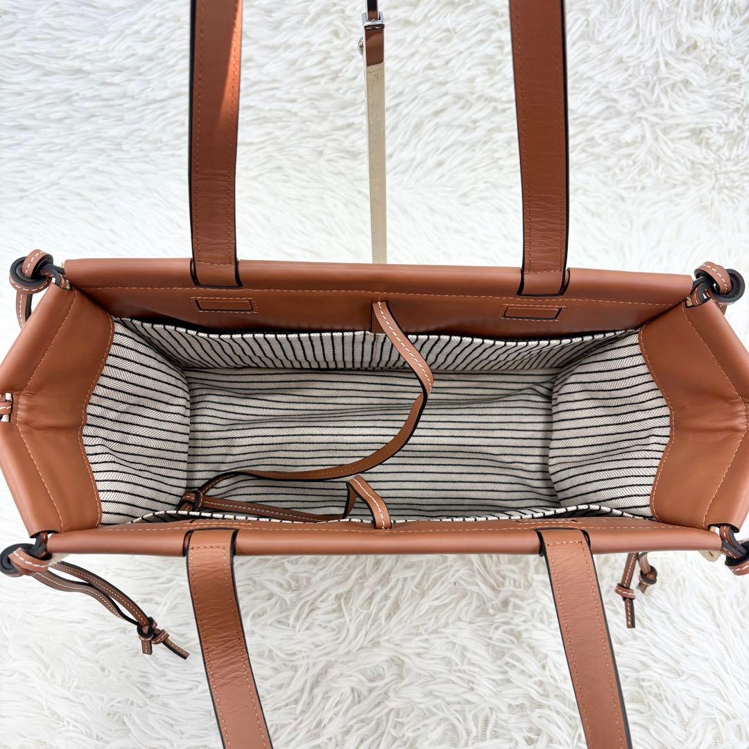 LOEWE ロエベ クッショントート スモール キャンバス トートバッグ レザー