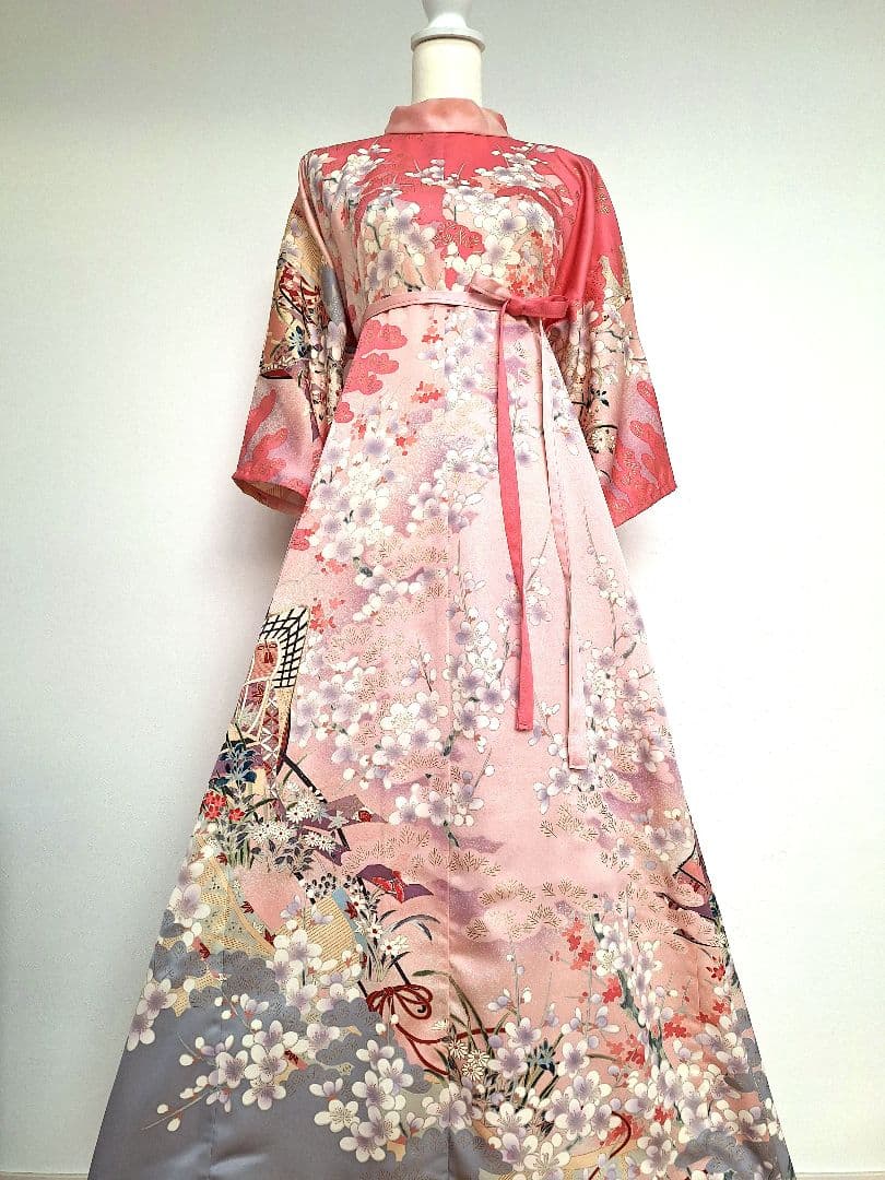 着物リメイクワンピース3672