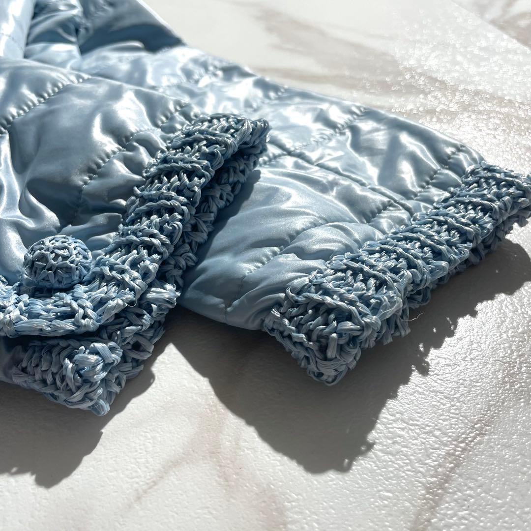 極美品✨ エルマンノシェルビーノ ダウンコート レース生地 軽量 ブルー