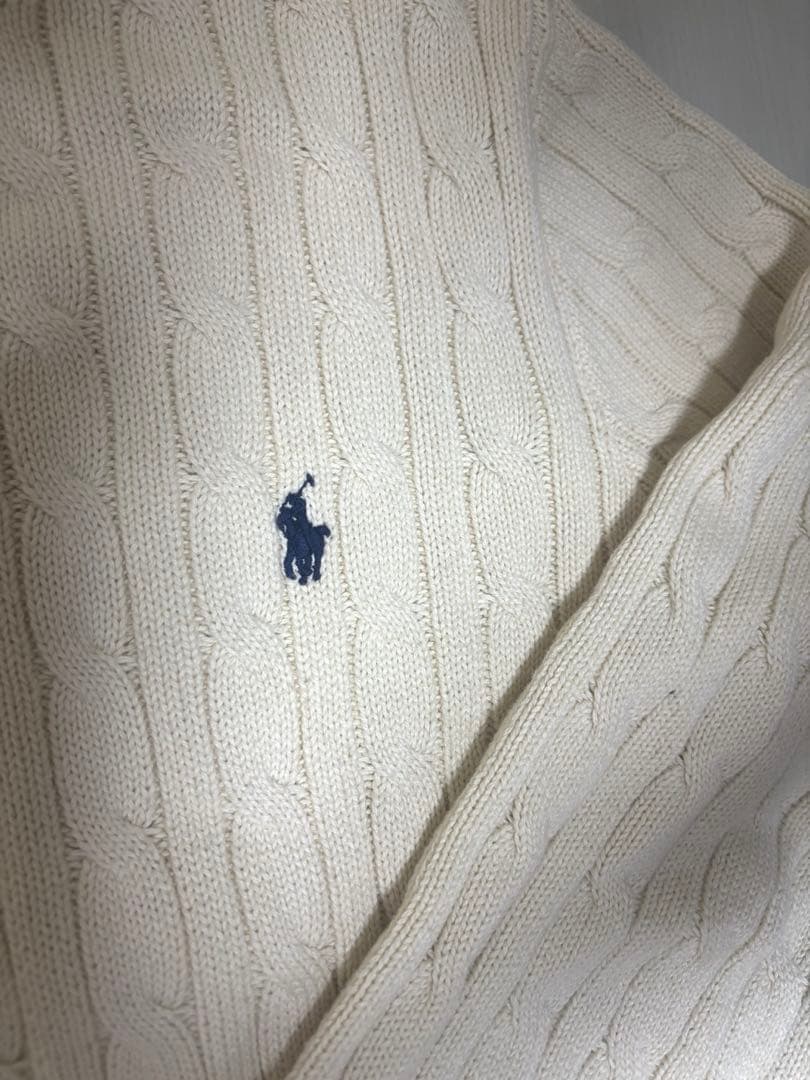 POLO RALPH LAUREN アイボリー ケーブルニットセーター