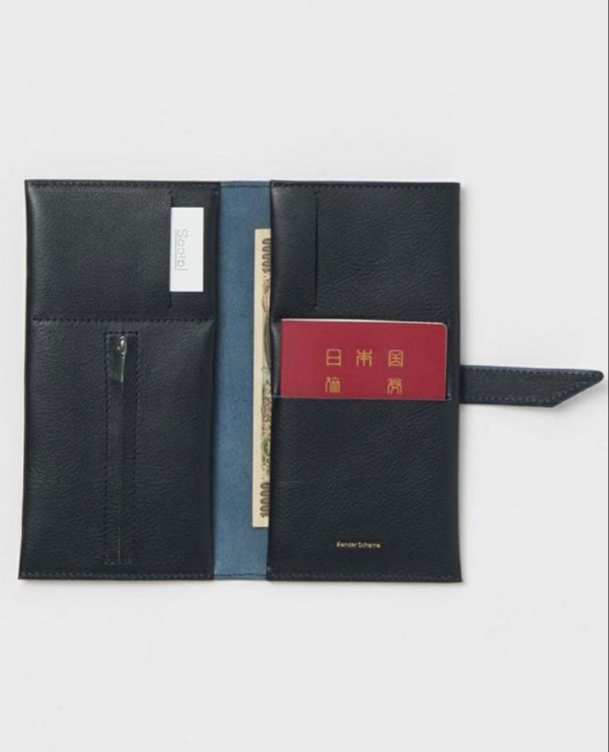 Hender Scheme パスポートウォレット ブラックレザー