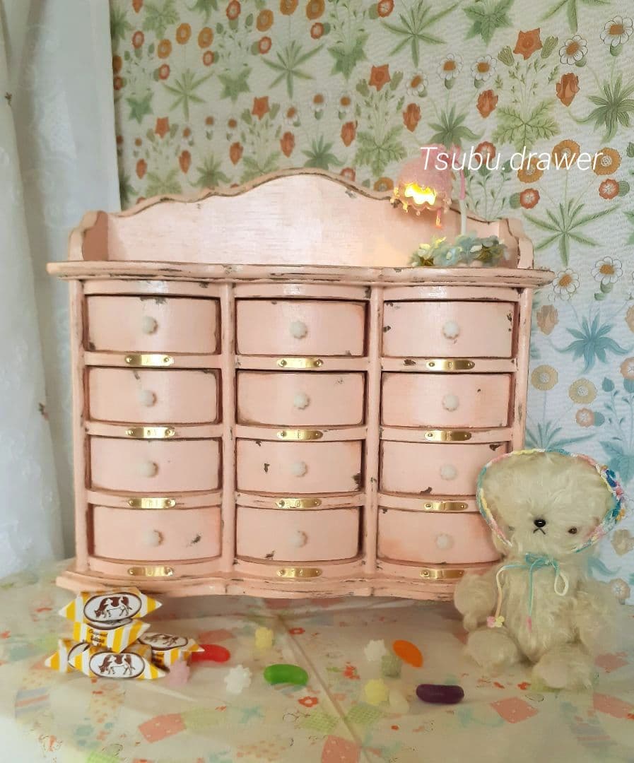 アンティーク・ヴィンテージ調　シャビー　ドロワー　置き型