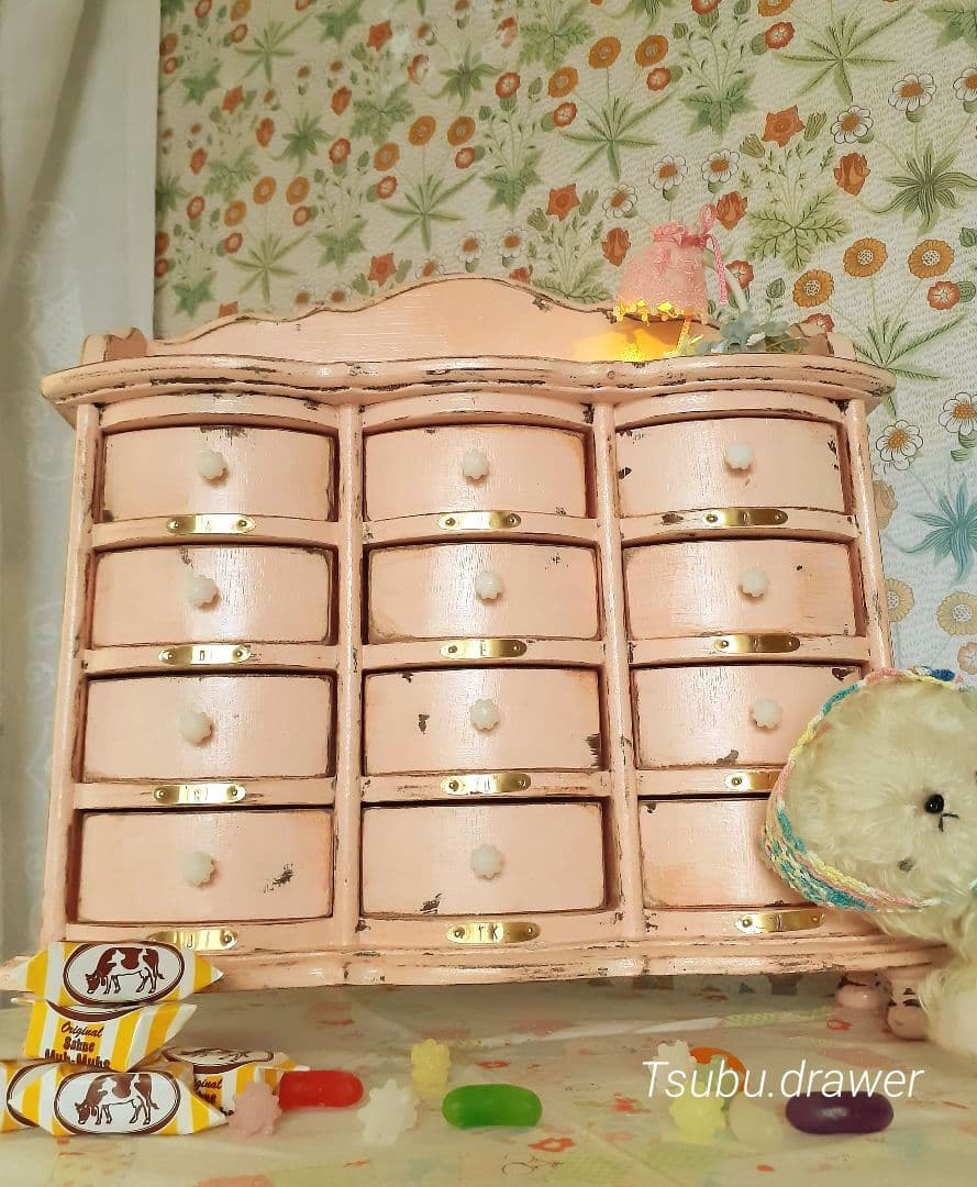 アンティーク・ヴィンテージ調　シャビー　ドロワー　置き型