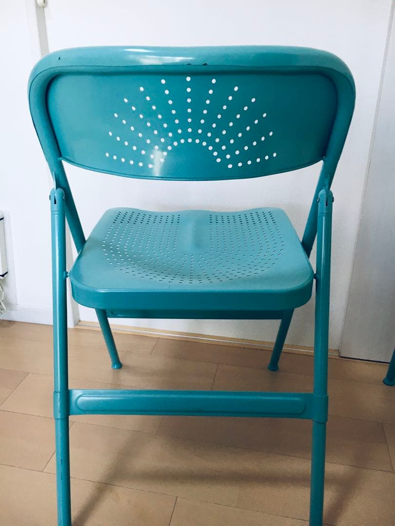 IKEA折り畳みチェアー 2脚セット カラー ターコイズ