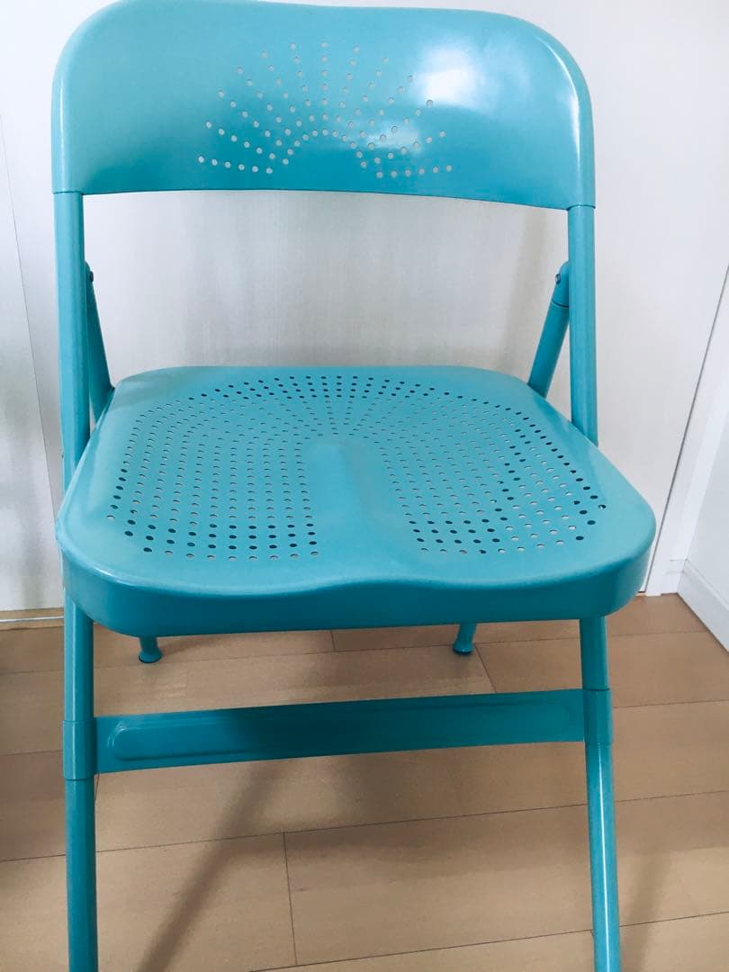 IKEA折り畳みチェアー 2脚セット カラー ターコイズ